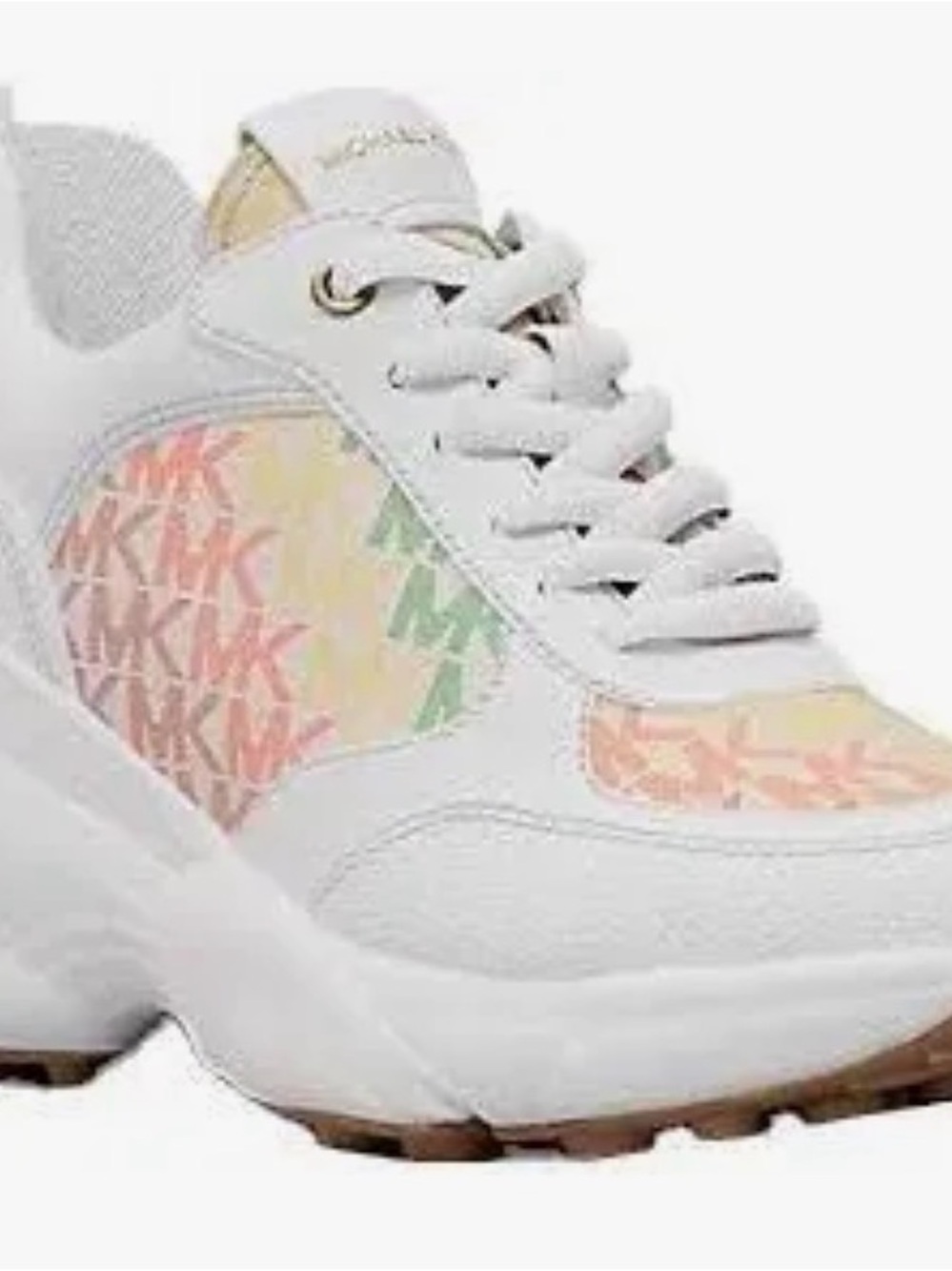 Michael Kors White Sneakers with Pastel Logo Panels
